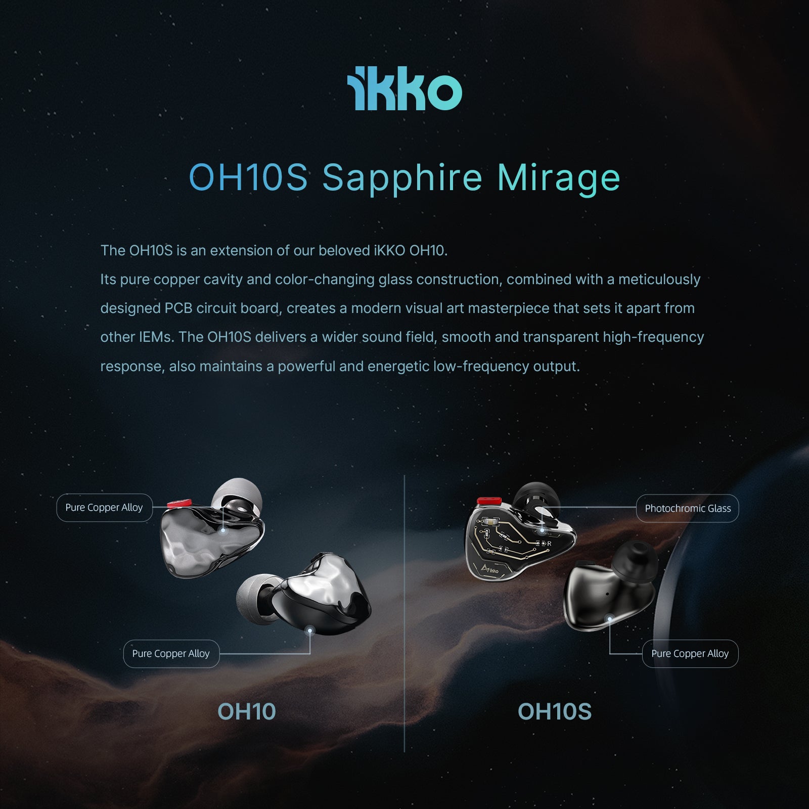 Sapphire Mirage OH10S - In-Ear Monitors - High Fidelity | iKKO Audio
